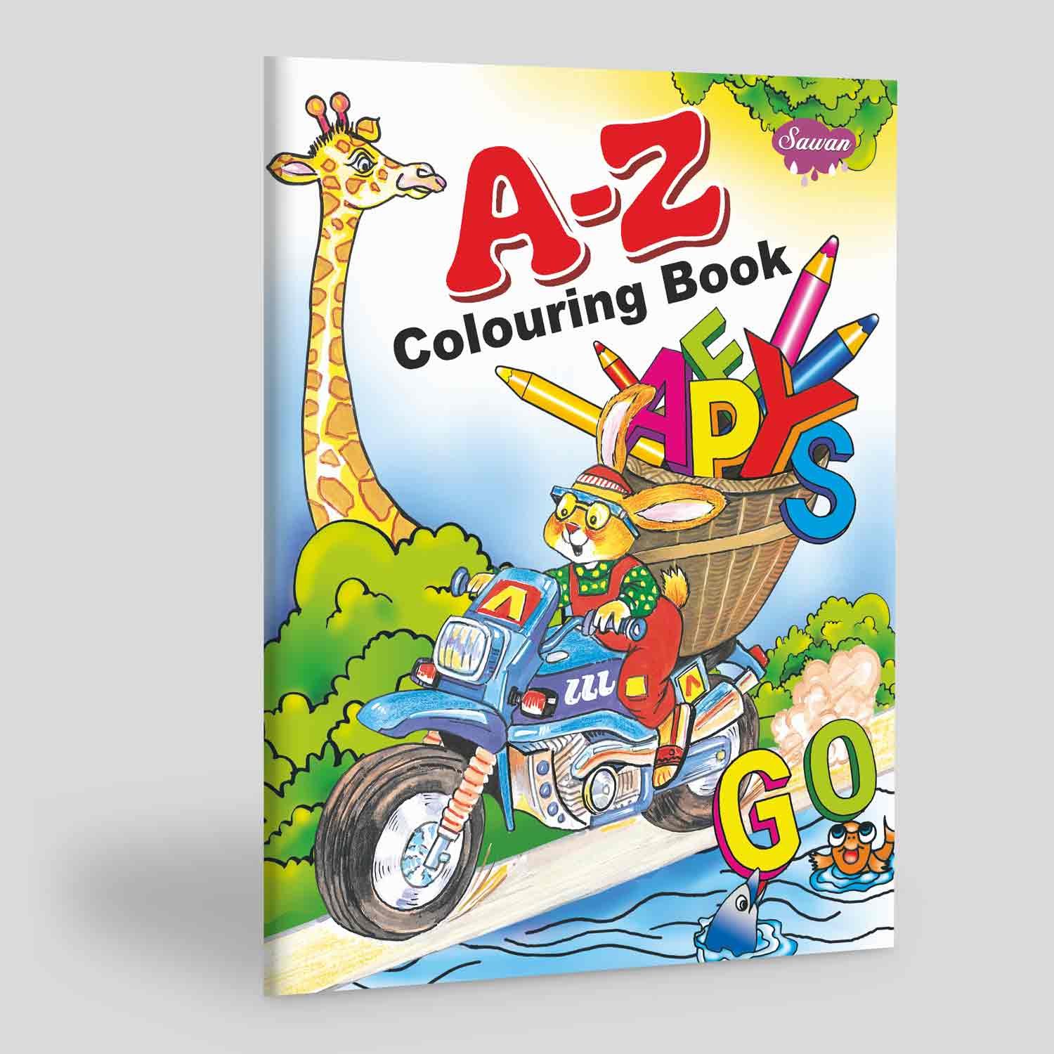 A to Z Colouring Book Learn ABC Through Colouring A to Z Colouring Pages First ABC Colouring Book Preschool Alphabet Colouring Book
