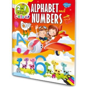 2 in 1 Alphabet and Numbers Book Kids Alphabet Colouring Book 2 in 1 Kids Activity Book Copy and Colour Book for Kids