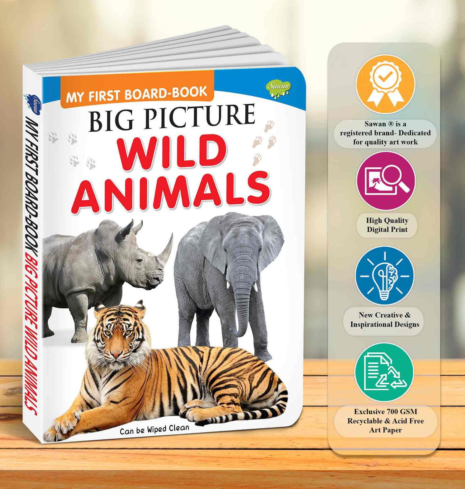 Big Pictures : Wild Animals | My First Board Book | Early Learning Picture Book - Image 5