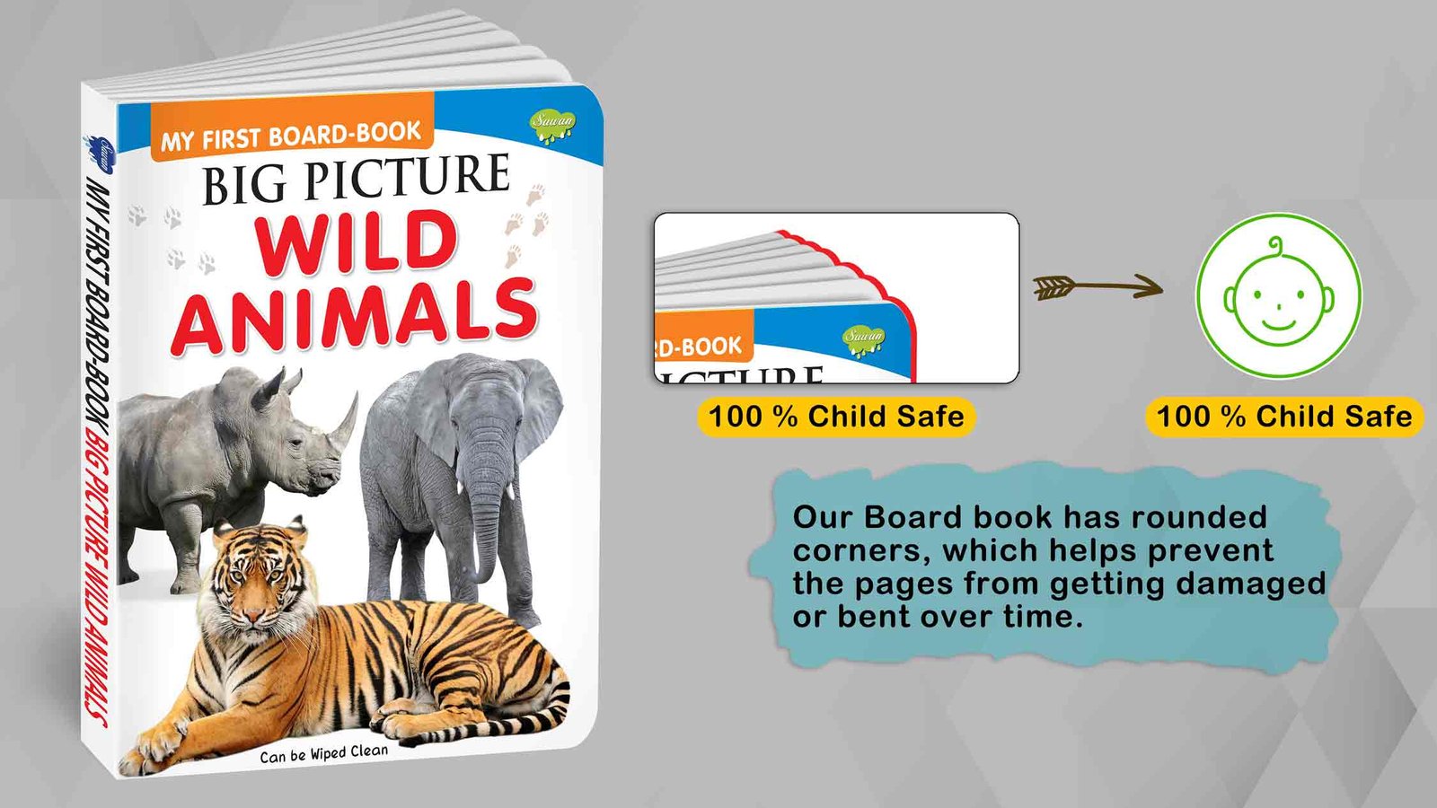 Big Pictures : Wild Animals | My First Board Book | Early Learning Picture Book - Image 4