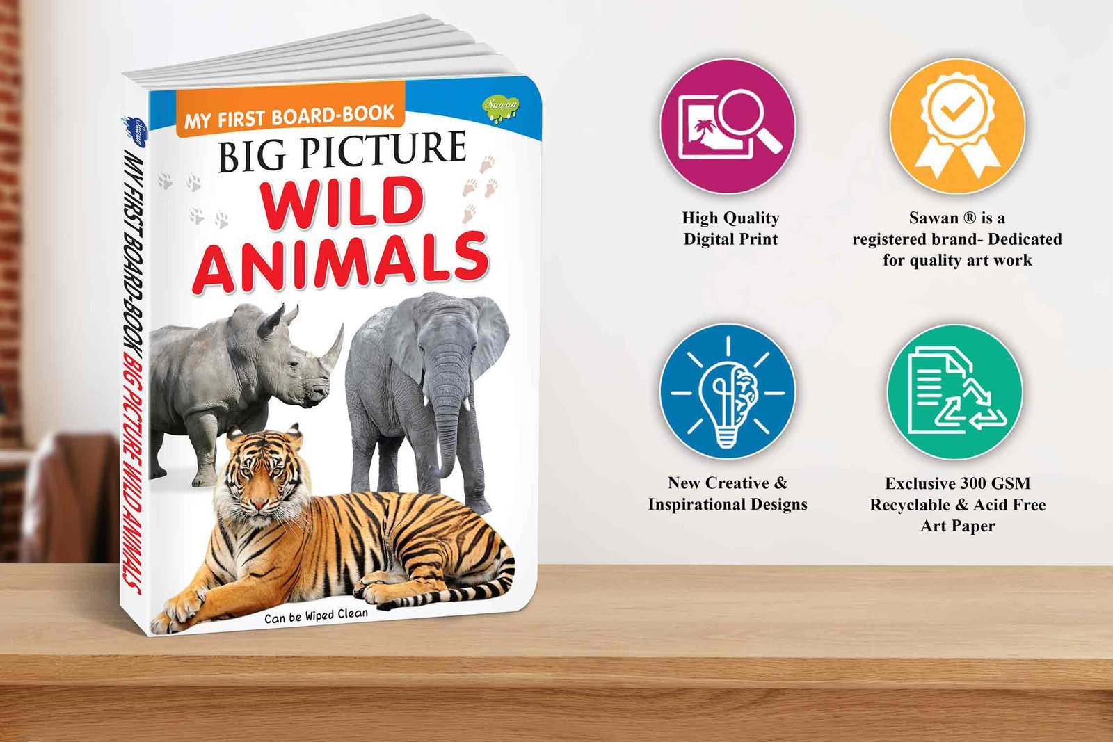 Big Pictures : Wild Animals | My First Board Book | Early Learning Picture Book - Image 7