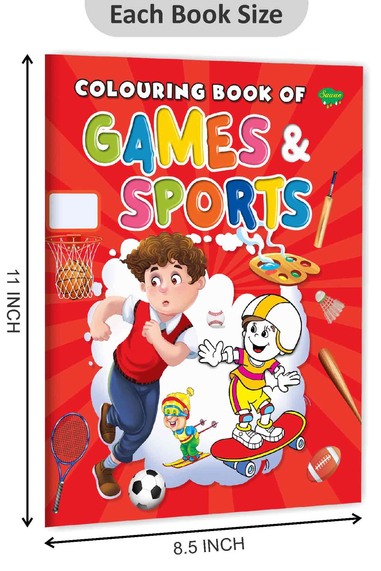Colouring Book of Games & Sports | Colouring Boos For Children | Kids Colouring Book - Image 2