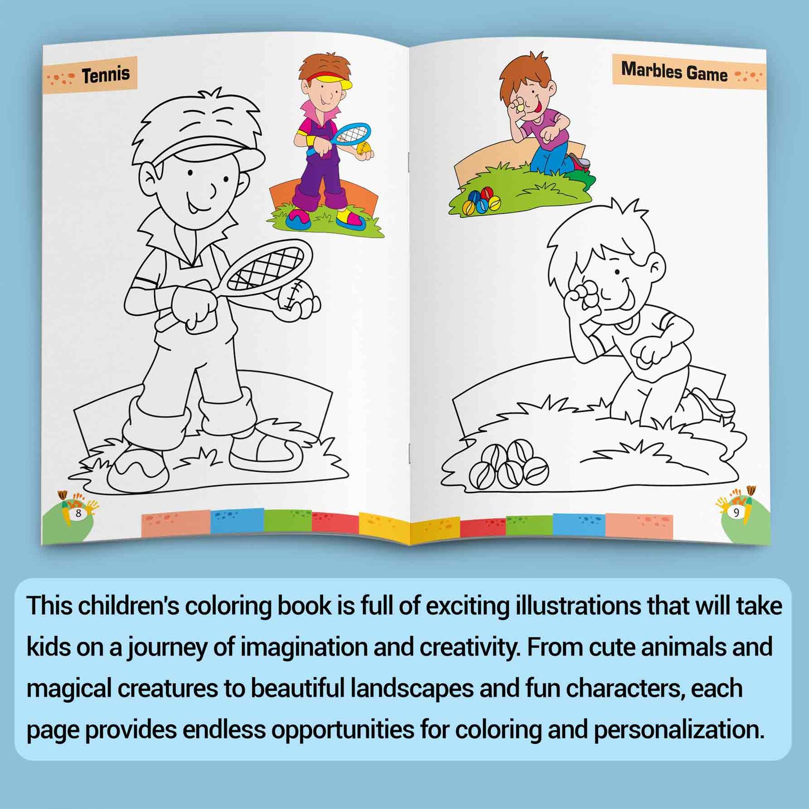 Colouring Book of Games & Sports | Colouring Boos For Children | Kids Colouring Book - Image 5