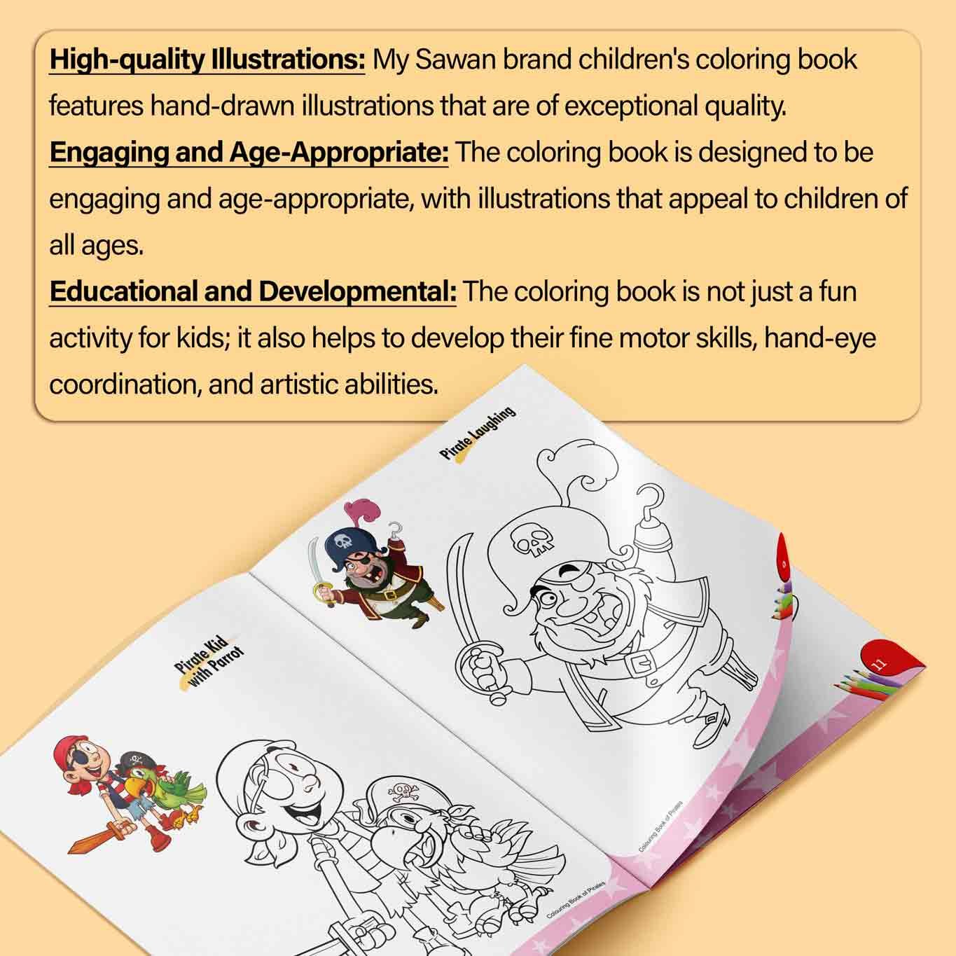 Colouring Book of Pirates | Colouring Books For Children | Kids Colouring Book - Image 5