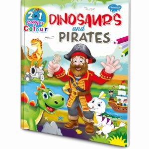 2 in 1 Dinosaurs and Pirates Book Kids Dinosaurs Colouring Book Pirates Copy to Colour Book Dinosaur and Pirate Activity Book Pirate Drawing Activity Book