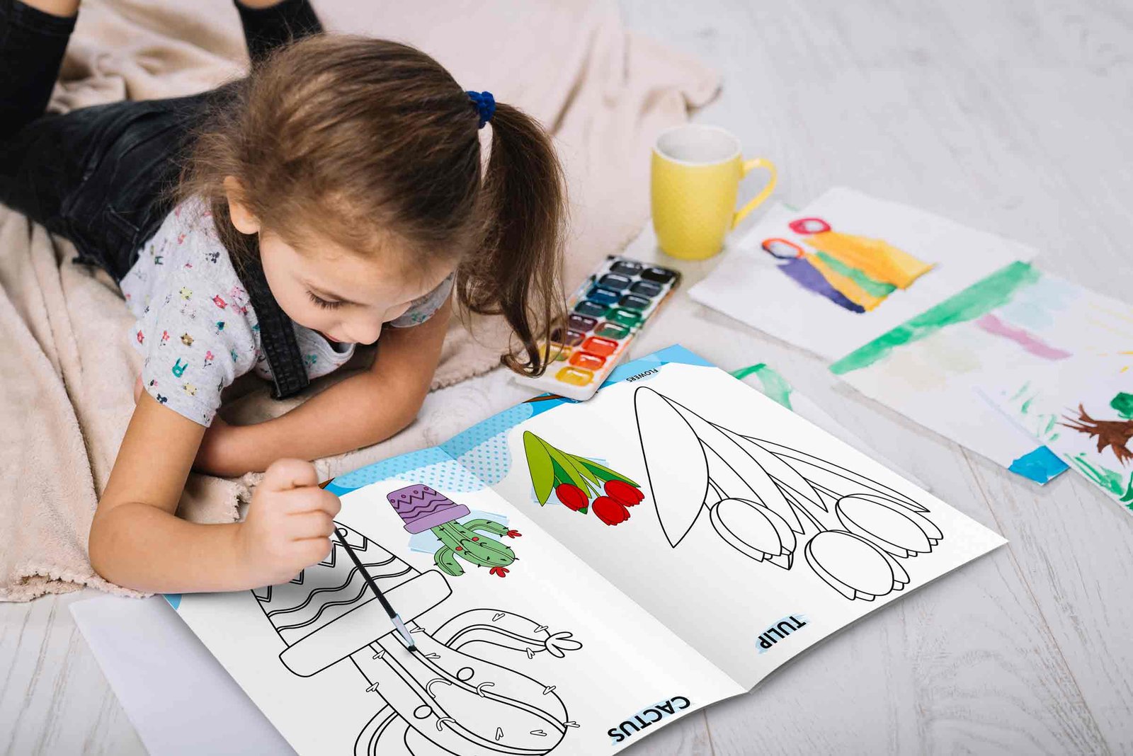 2 In 1 Copy To Colour Flowers and Water Animals - Image 7