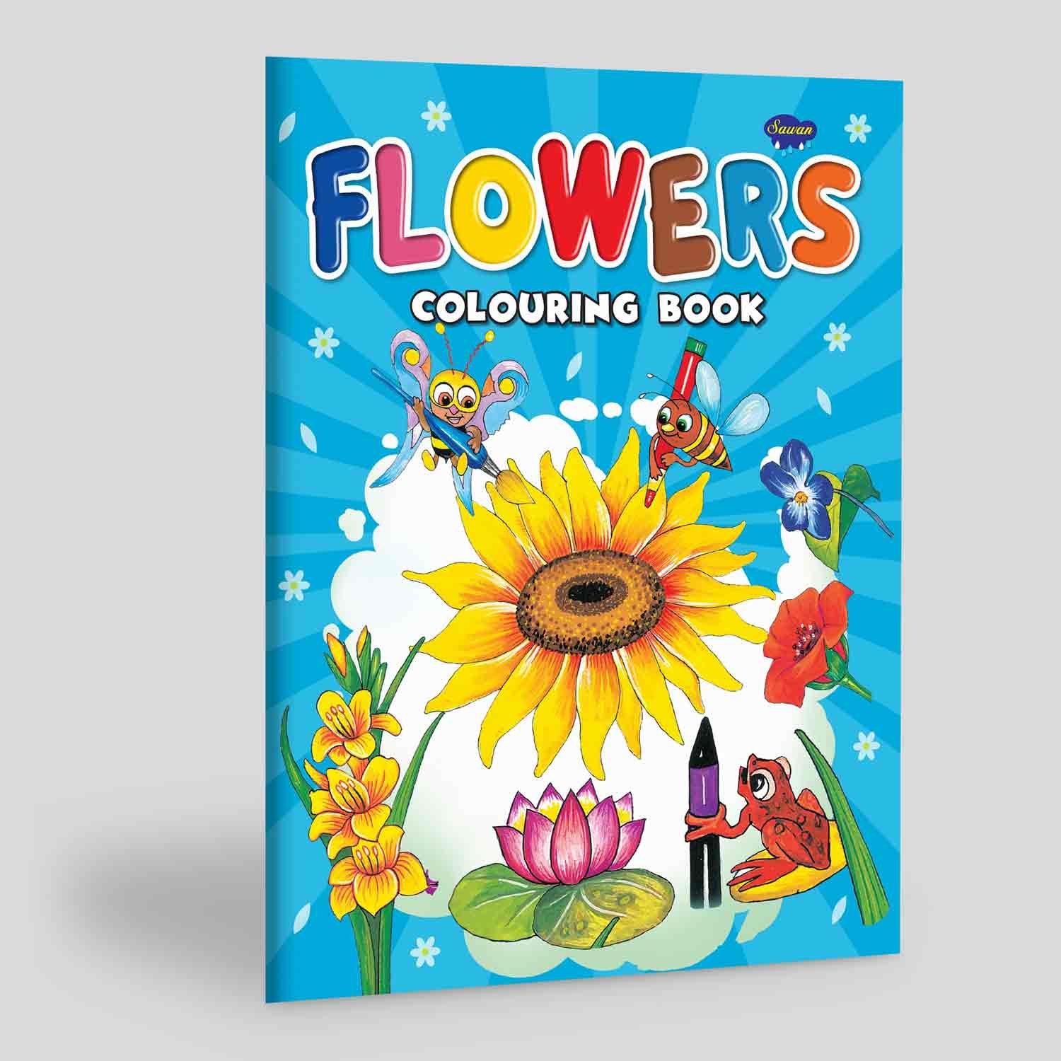 Flowers Colouring Book for Kids Flower Colouring Book for Children Beautiful Flowers to Colour Flower Pictures to Colour Learn Flowers Through Colouring Flower Drawing and Colouring Book Preschool Flower Colouring Book