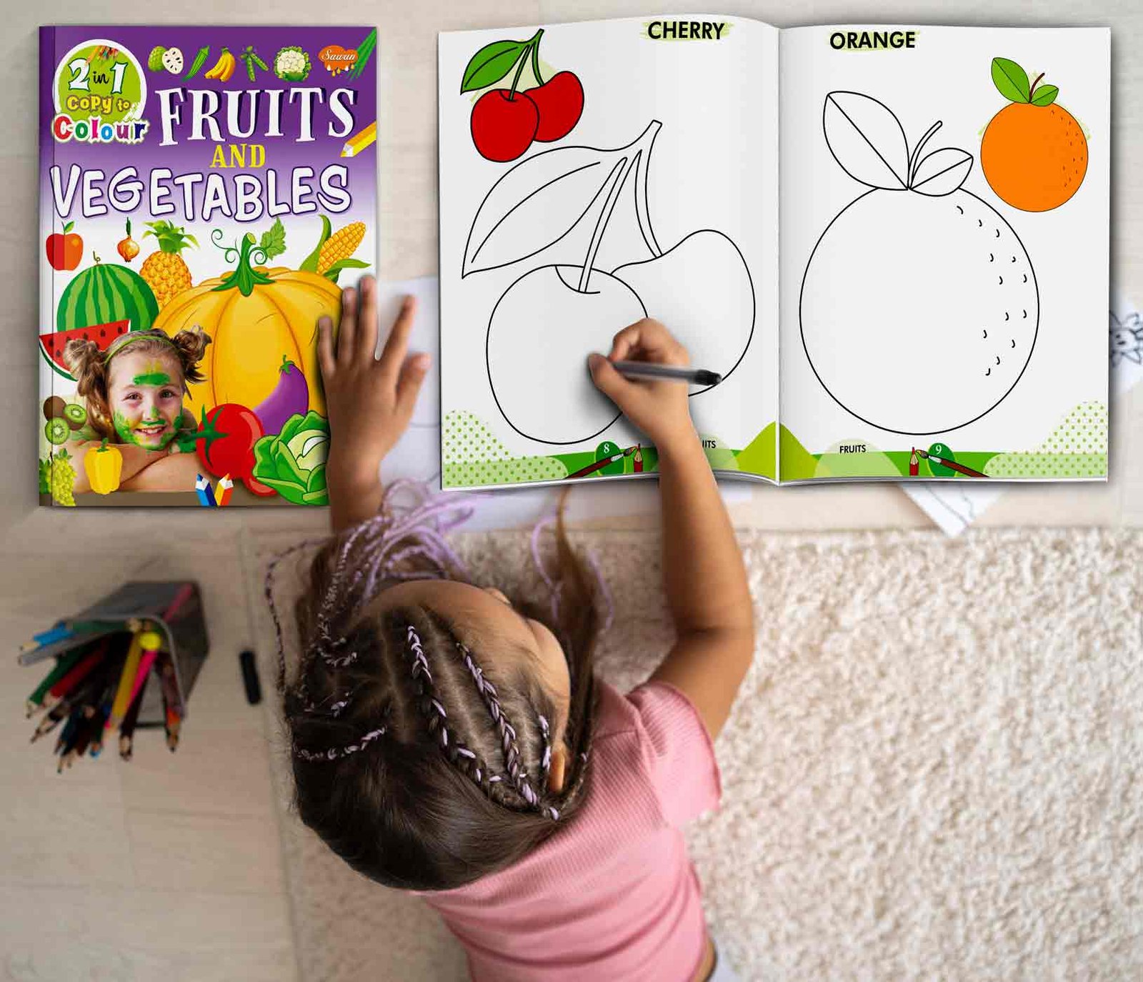 2 In 1 Copy to Colour Fruits and Vegetables - Image 3