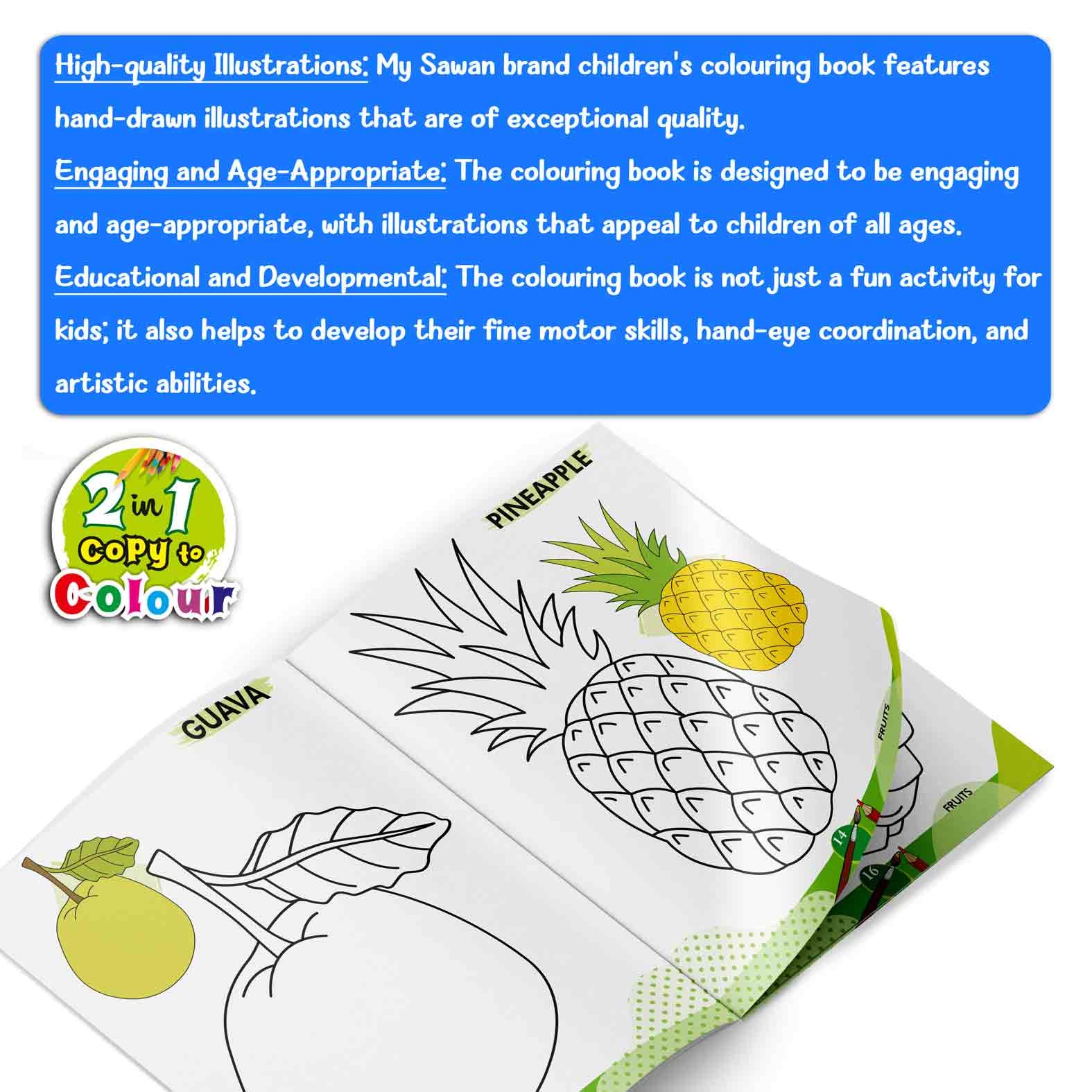 2 In 1 Copy to Colour Fruits and Vegetables - Image 4