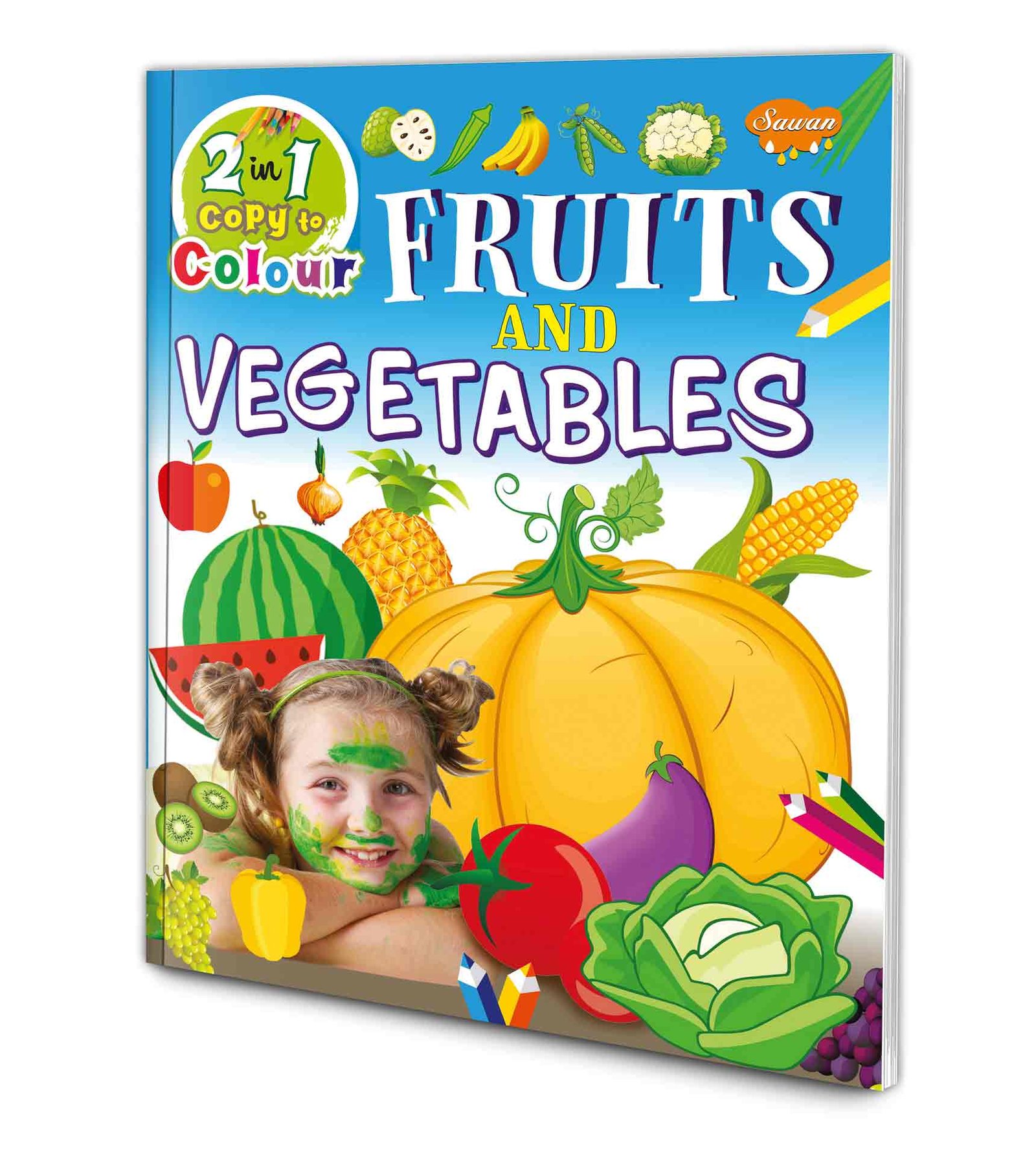 Fruits and Vegetables Colouring Book 2 in 1 Kids Colouring Book Vegetable Drawing Activity Book Fruits and Vegetables Drawing Book Kids Fruits Colouring Book