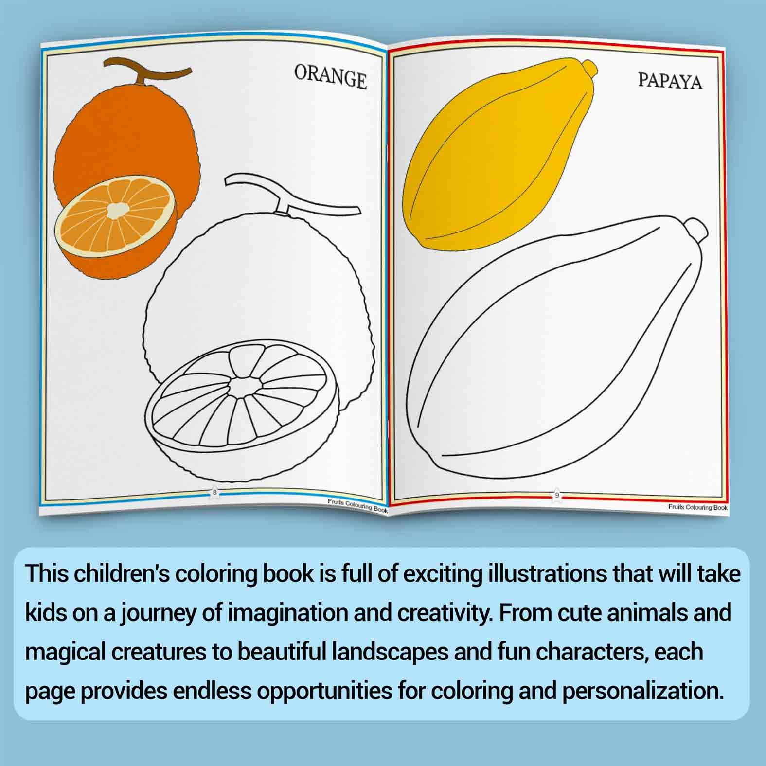Fruits Colouring Book | Colouring Books For Children | Kids Colouring Book - Image 4