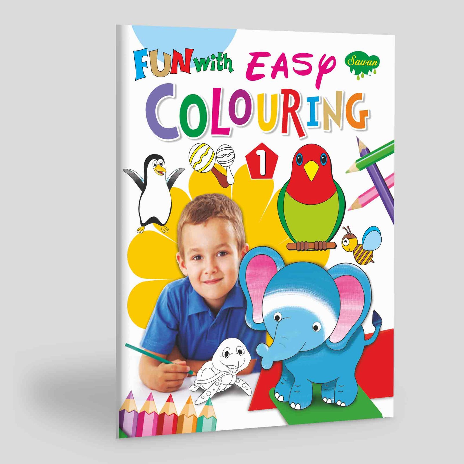 Fun with Easy Colouring Book Easy Drawing Book for Children Fun Pictures for Colouring First Colouring Practice Book Easy Art Book for Children