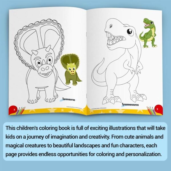 Colouring Book of Dinosaurs | Colouring Books For Children | Kids Colouring Book - Image 3