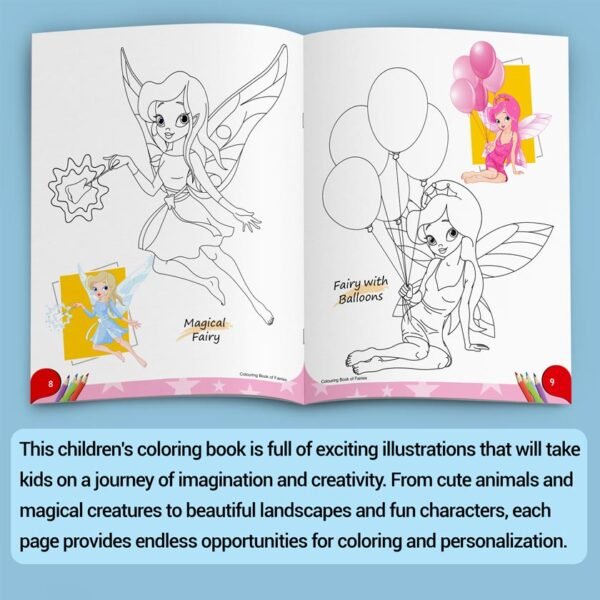 Colouring Book of Fairies | Colouring Books For Children | Kids Colouring Book - Image 4