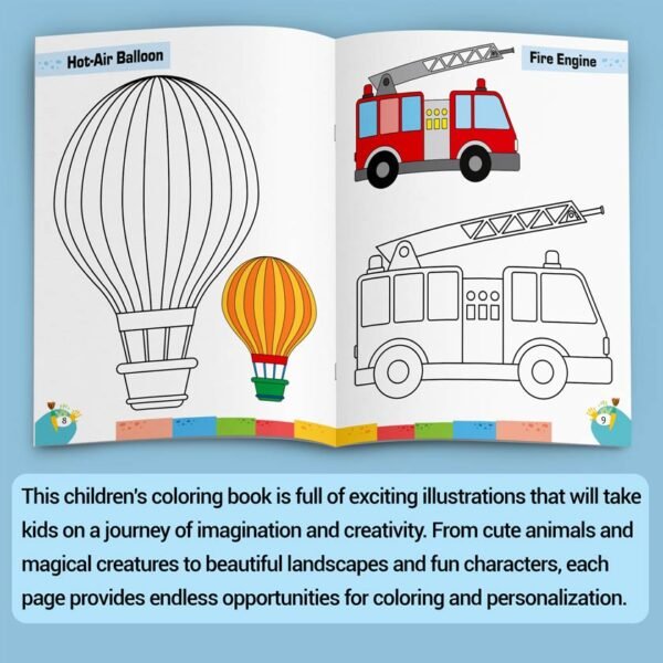 Vehicles Colouring Book | Colouring Books For children | Kids Colouring Book - Image 7