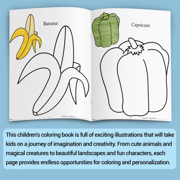 Fruits & Vegetables | '0' Level Colouring Books | Kids Colouring Books - Image 4
