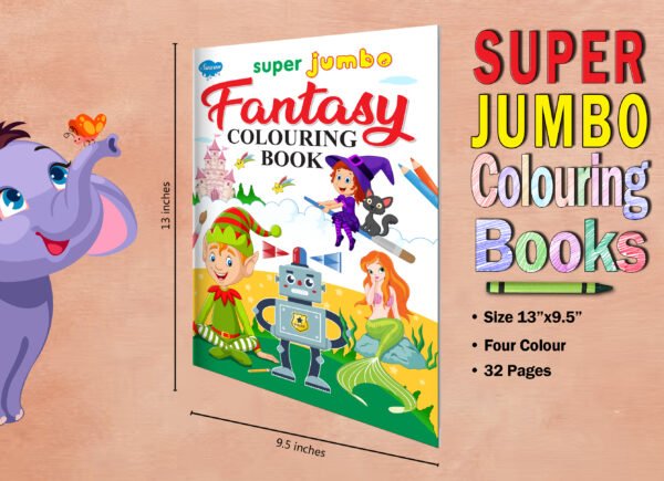 Super Jumbo Fantasy Colouring Book | Super Jumbo Colouring Book - Image 7