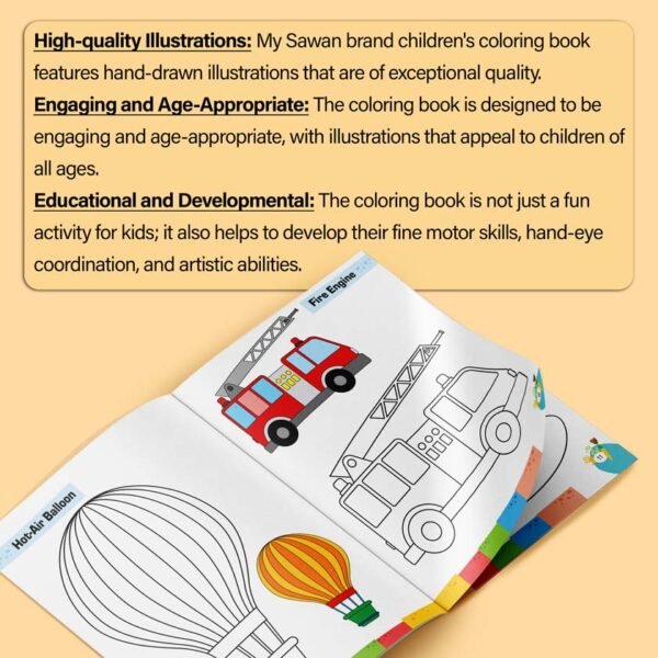 Vehicles Colouring Book | Colouring Books For children | Kids Colouring Book - Image 6