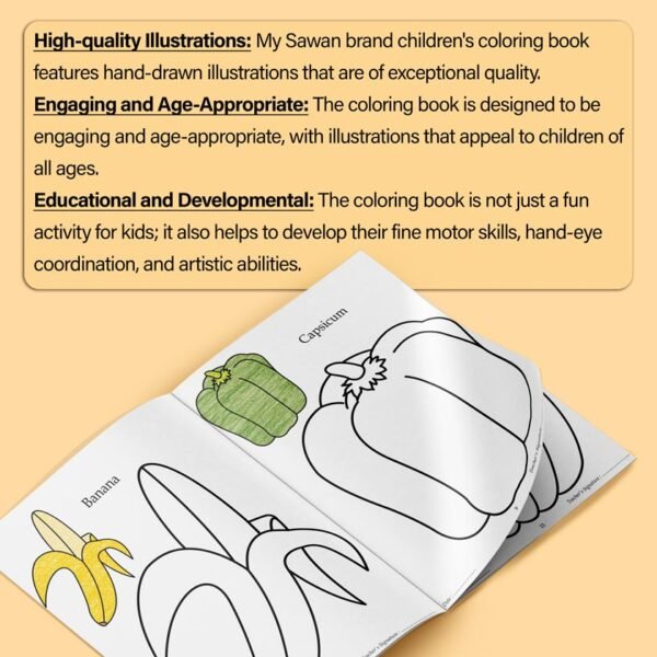 Fruits & Vegetables | '0' Level Colouring Books | Kids Colouring Books - Image 3