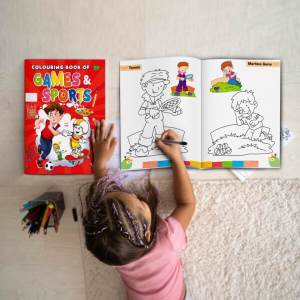 Colouring Book of Games & Sports | Colouring Boos For Children | Kids Colouring Book - Image 9