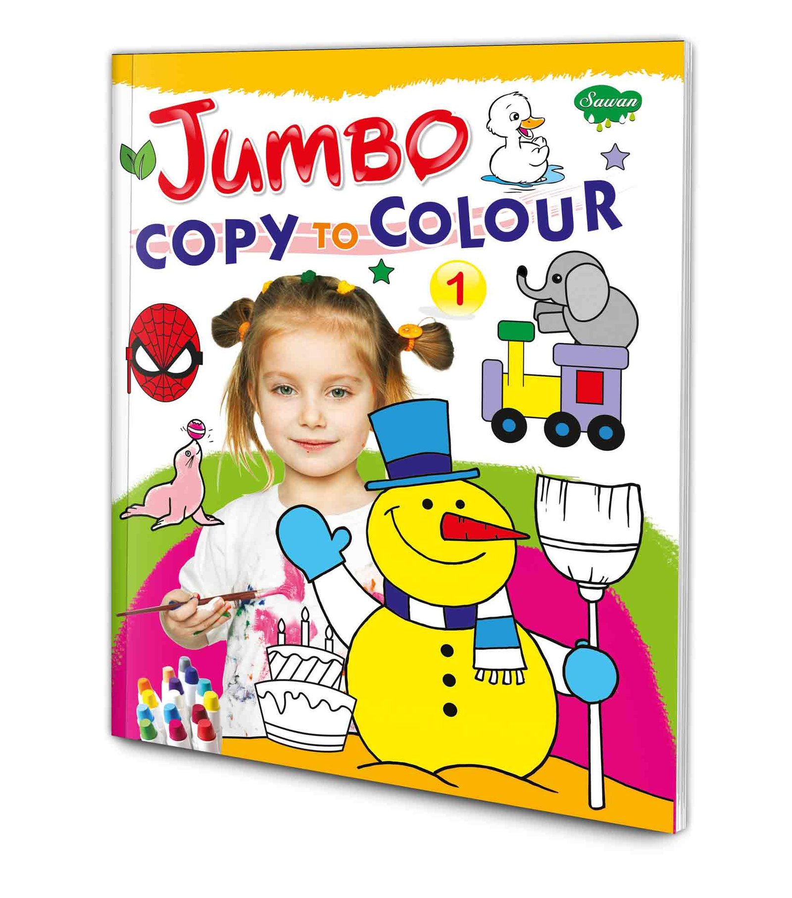 Jumbo Copy to Colour Book 1 Kids Drawing and Colouring Book Kids Copy Colour Book 1 Creative Colouring Book for Kids Kids Art and Colouring Book