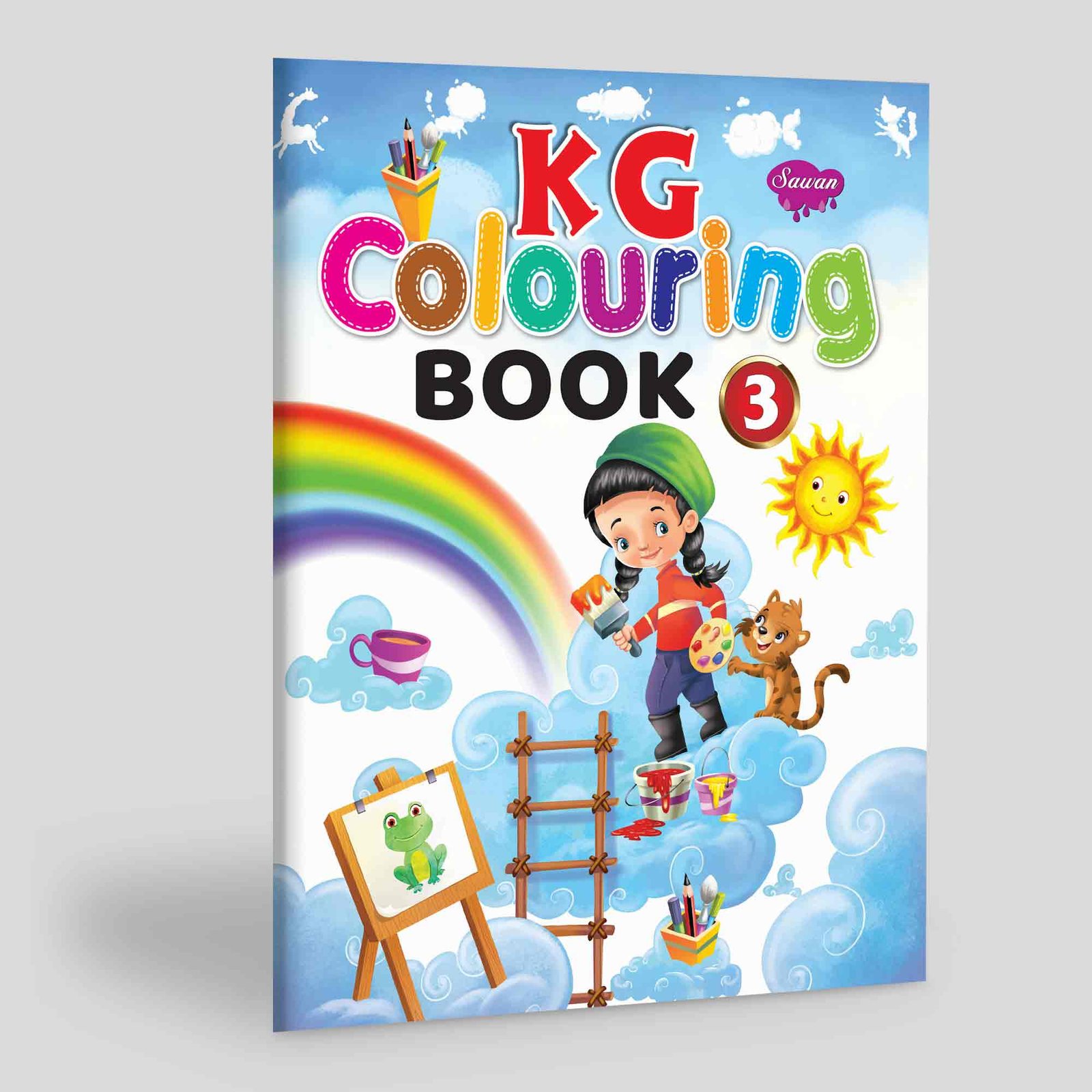 Kindergarten Colouring Book Easy Drawing Book for Children Kindergarten Colouring Activities KG Drawing and Colouring Book Creative Art Book for Kids