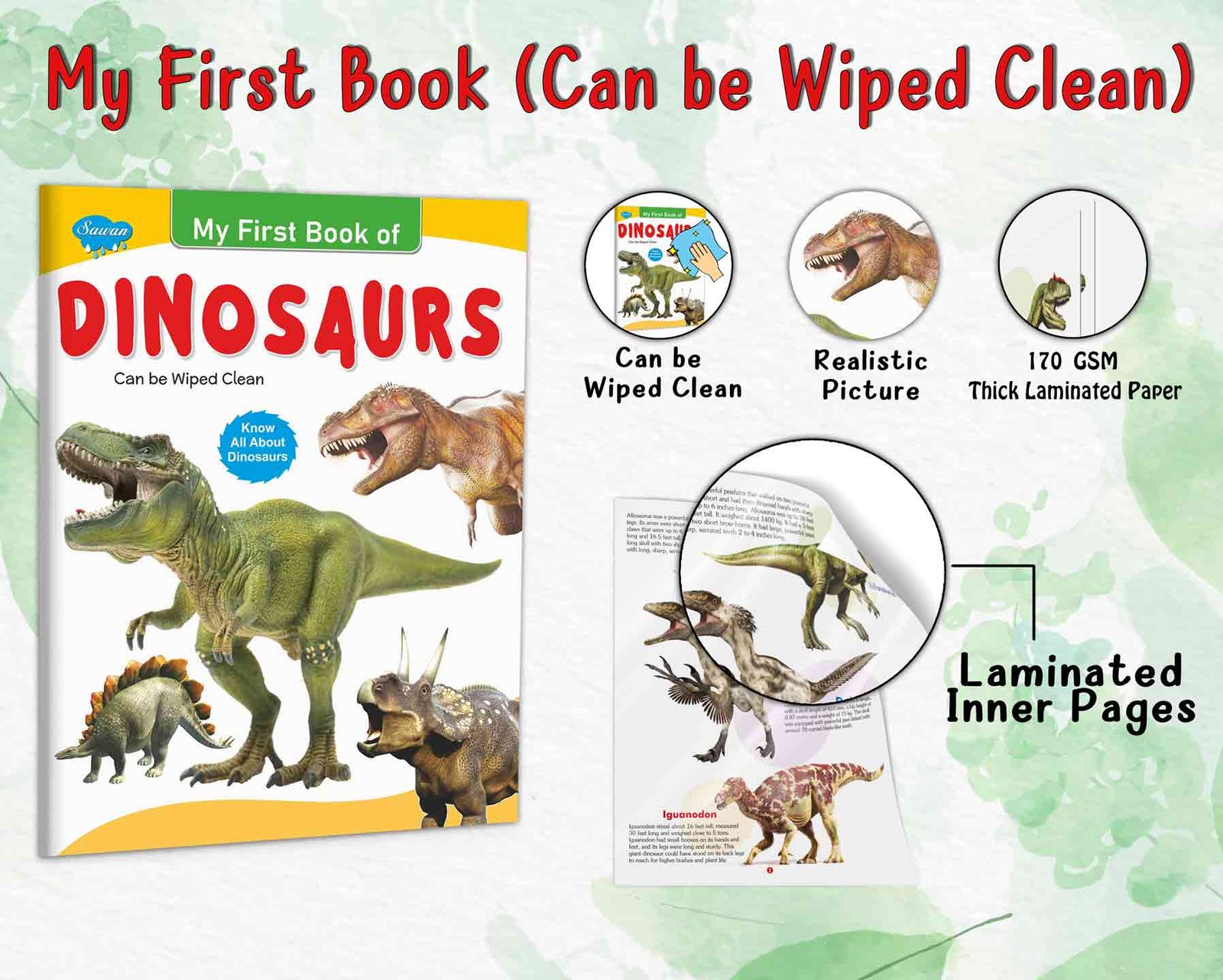 My First Book of Dinosaurs | My First Book (Can be Wiped Clean) - Image 3