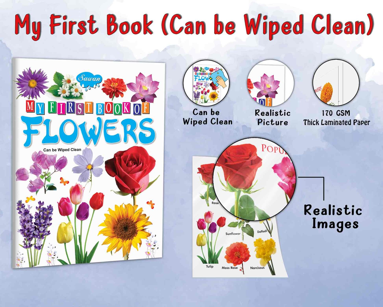 My First Book of Flowers | My First Book (Can be Wiped Clean) - Image 7