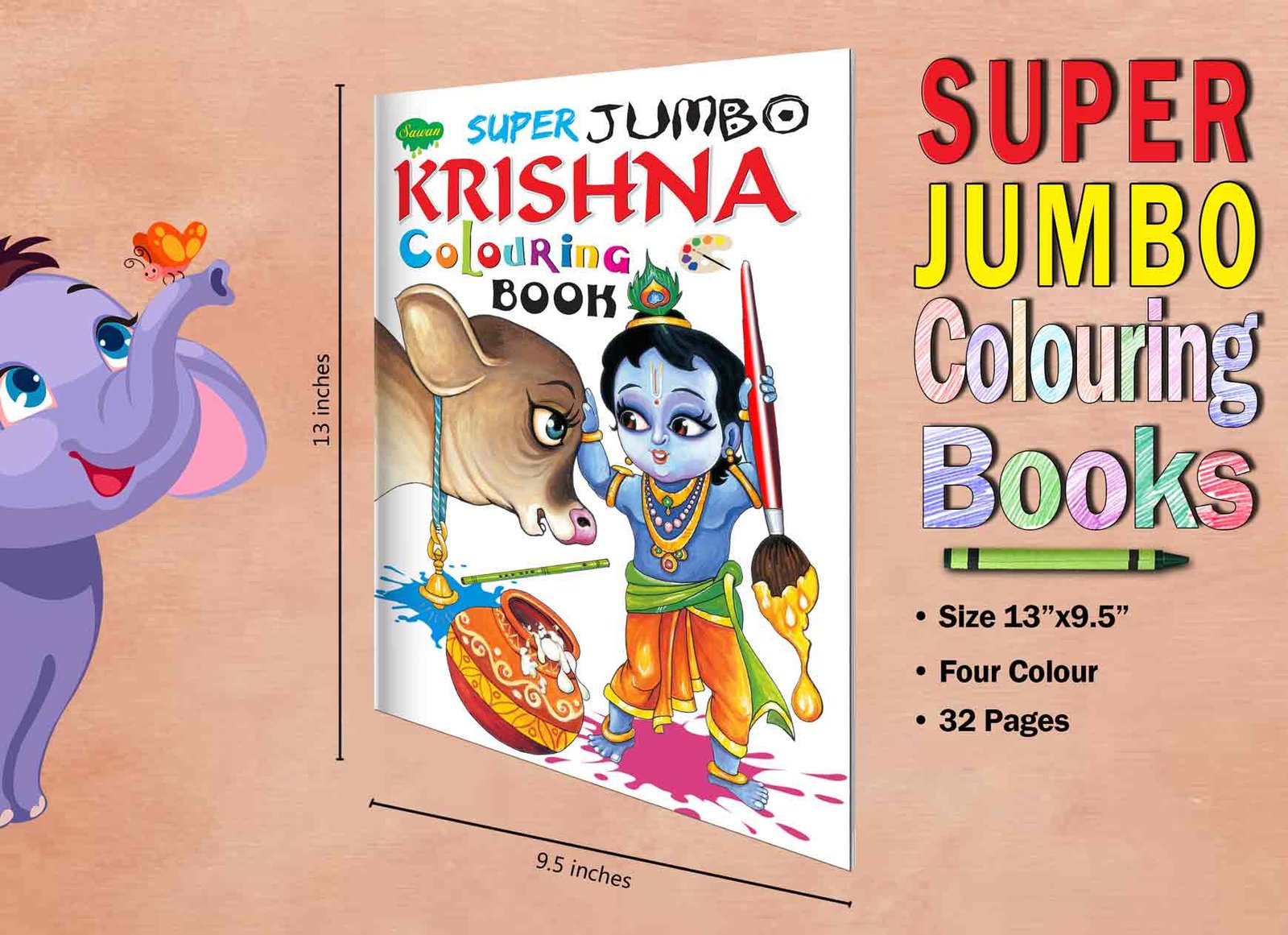 Super Jumbo Krishna Colouring Book | Super Jumbo Colouring Book - Image 5