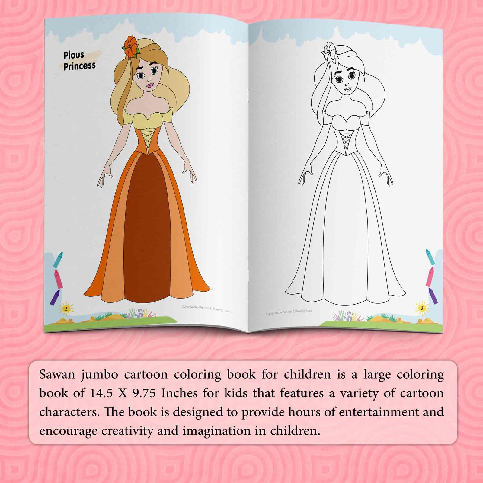 Super Jumbo Princess Colouring Book | Super Jumbo Colouring Book - Image 4