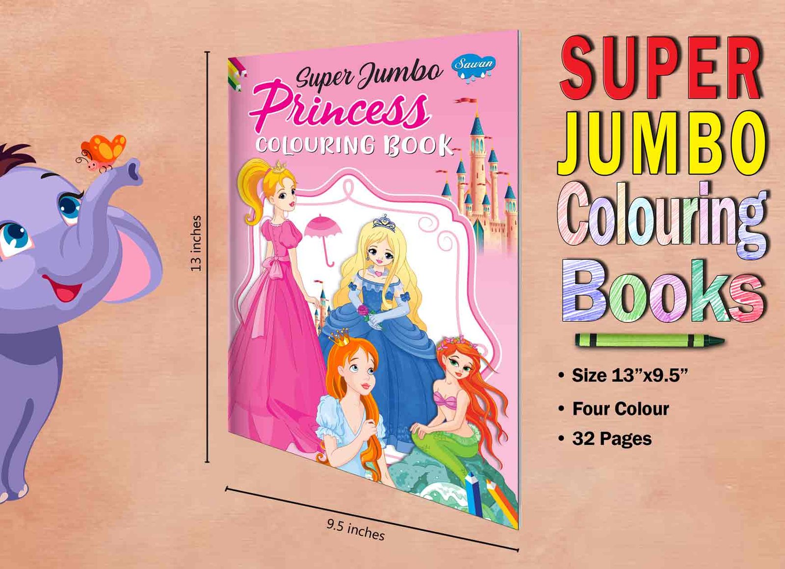 Super Jumbo Princess Colouring Book | Super Jumbo Colouring Book - Image 5