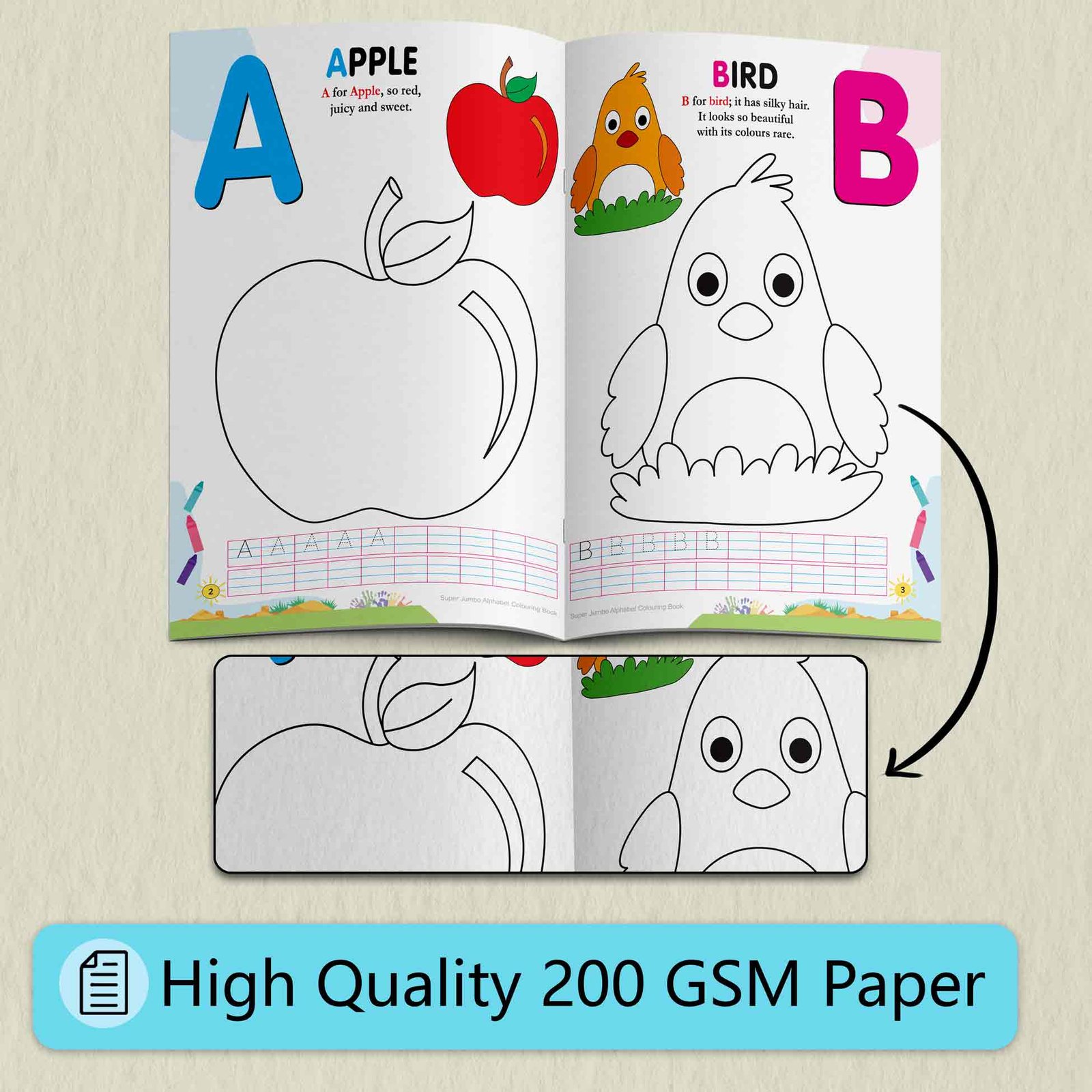 Super Jumbo Alphabet Colouring Book (Reading, Writing, Colouring) | Super Jumbo Colouring Book - Image 3