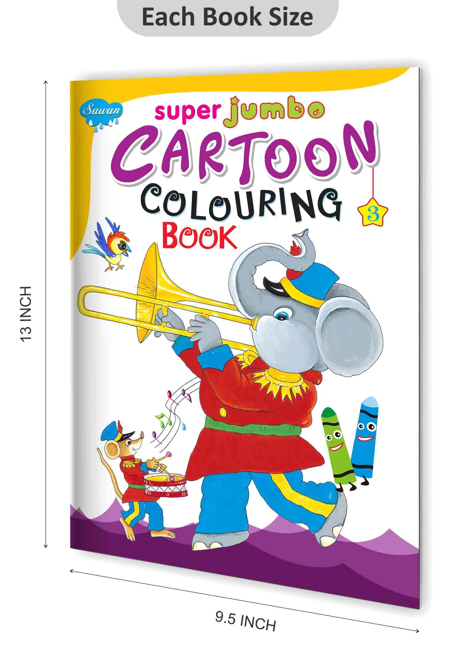 Super Jumbo Cartoon Colouring Book-3 - Image 2