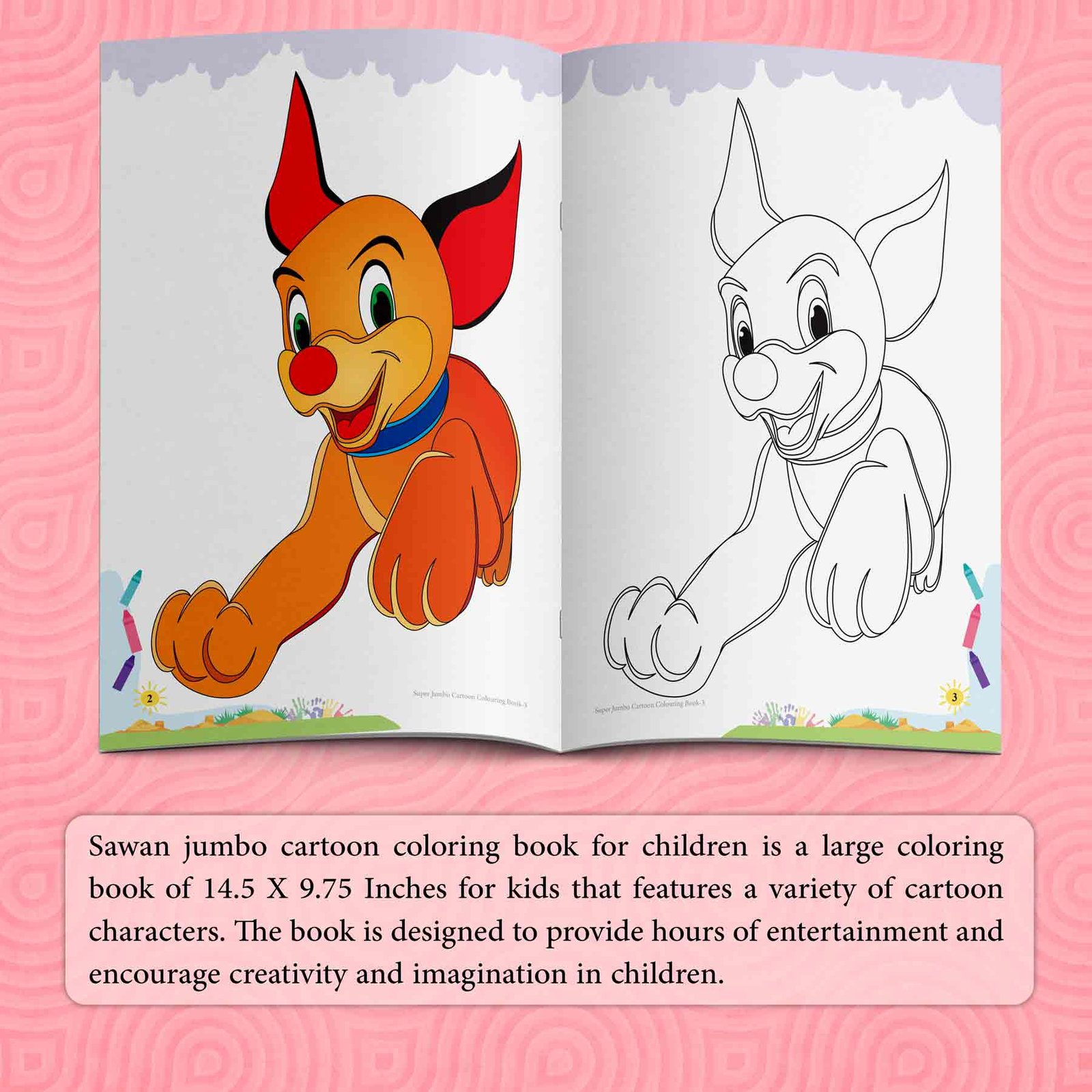 Super Jumbo Cartoon Colouring Book-3 - Image 4