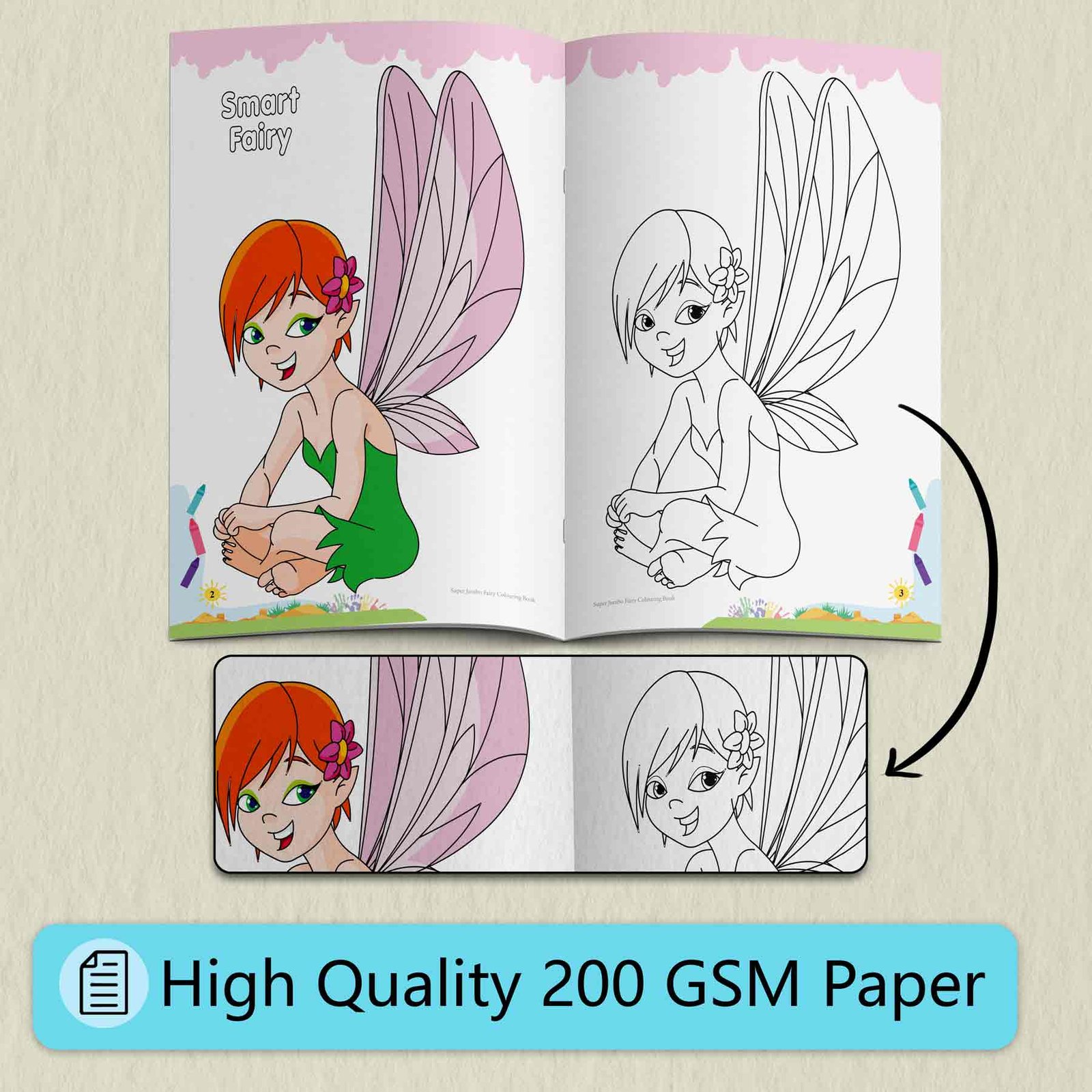 Super Jumbo Fairy Colouring Book | Super Jumbo Colouring Book - Image 3