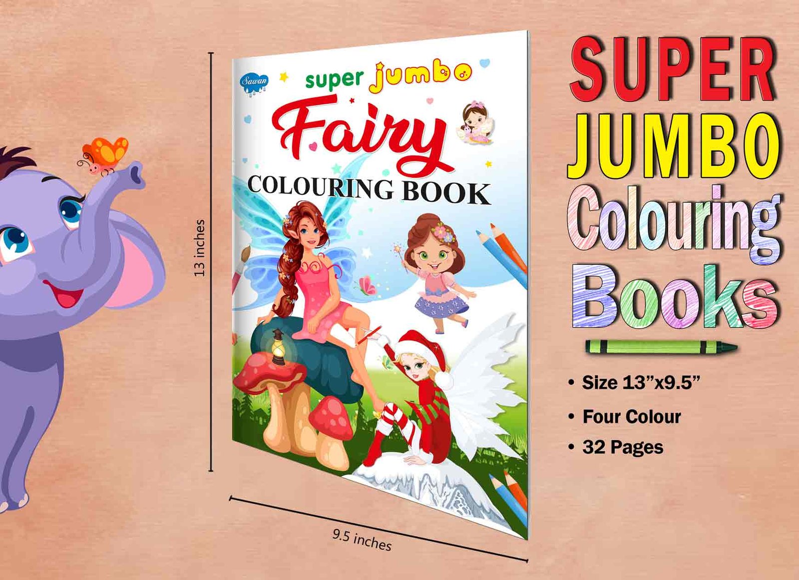 Super Jumbo Fairy Colouring Book | Super Jumbo Colouring Book - Image 5