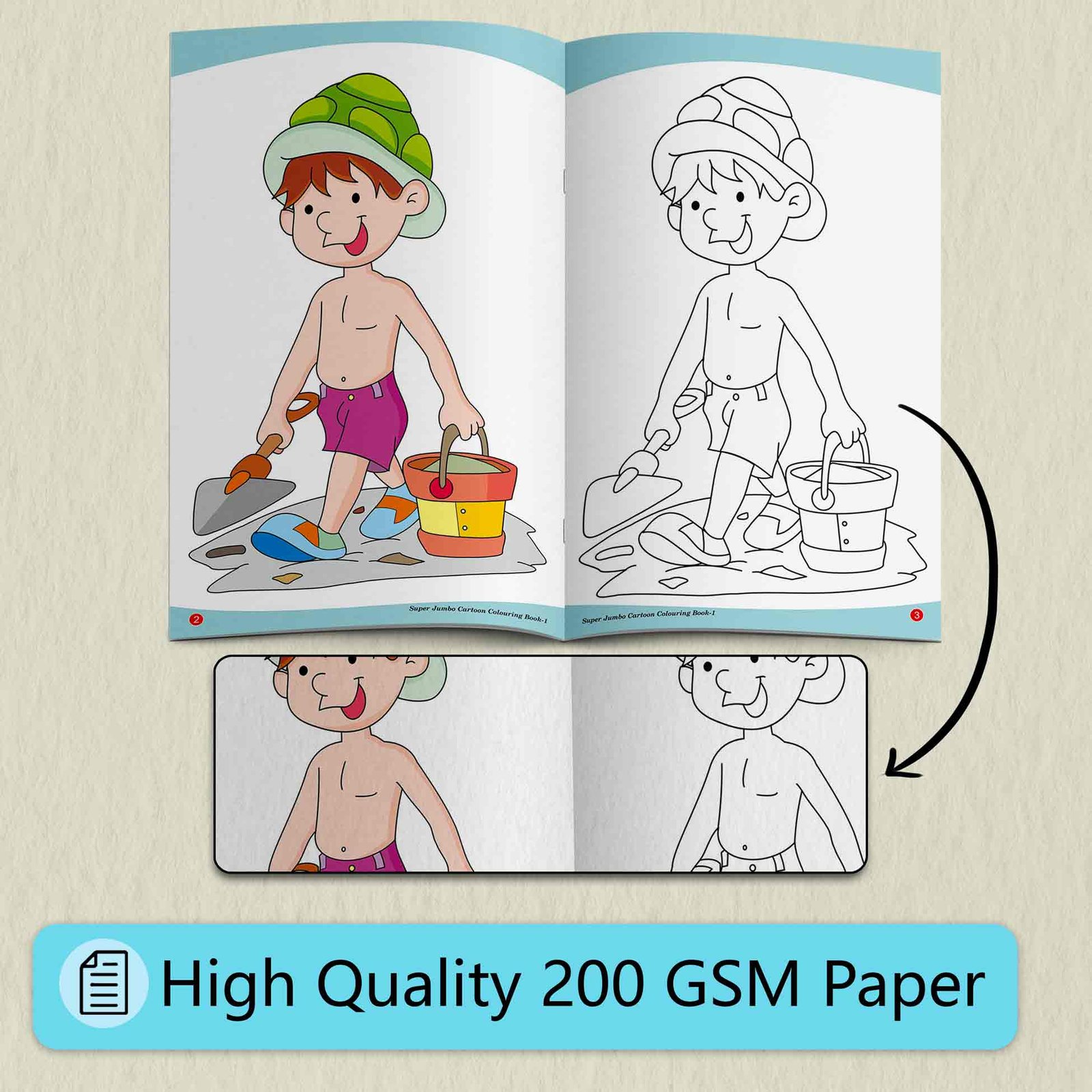 Super Jumbo Cartoon Colouring Book-1 | Super Jumbo Colouring Book - Image 3