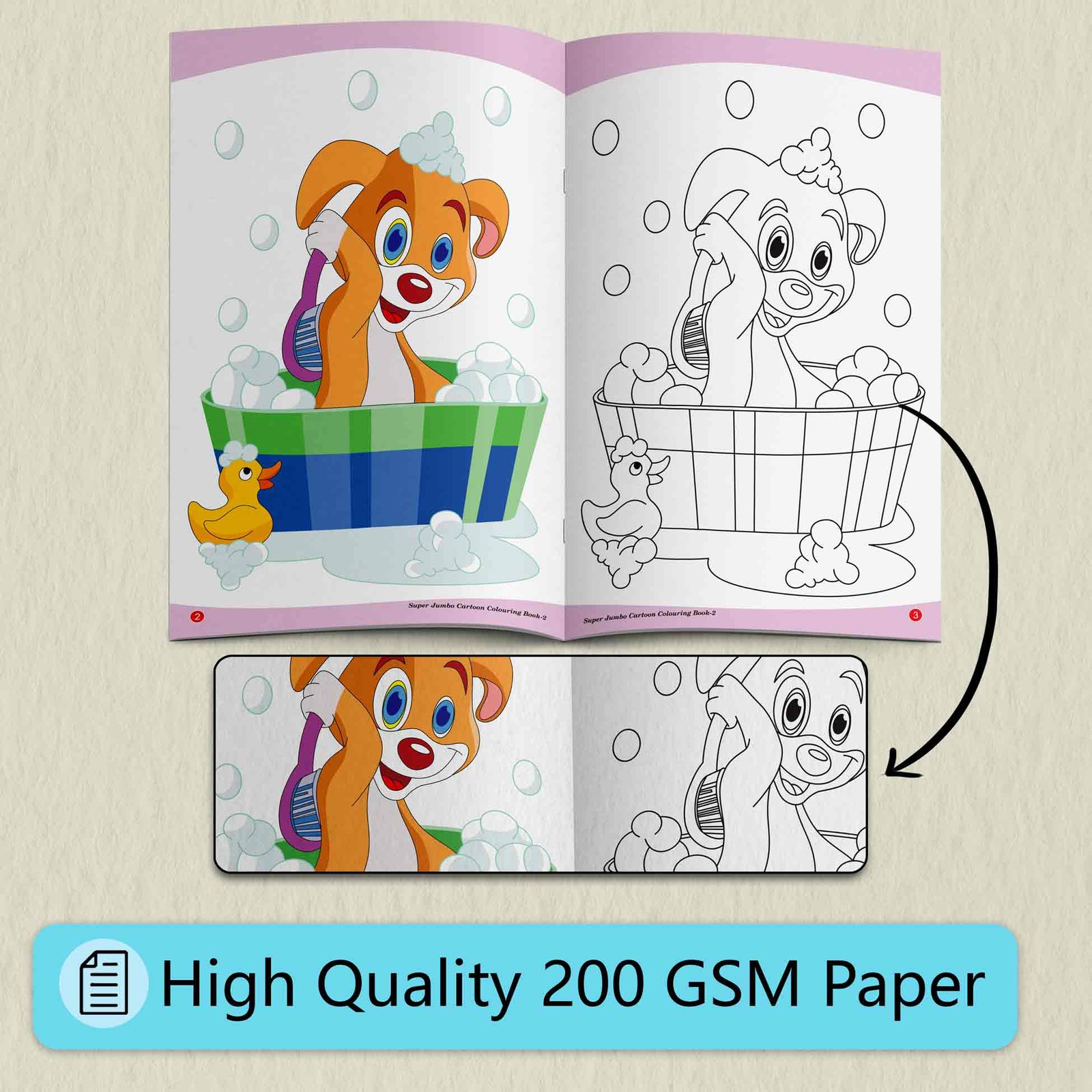 Super Jumbo Cartoon Colouring Book-2 | Super Jumbo Colouring Book - Image 3