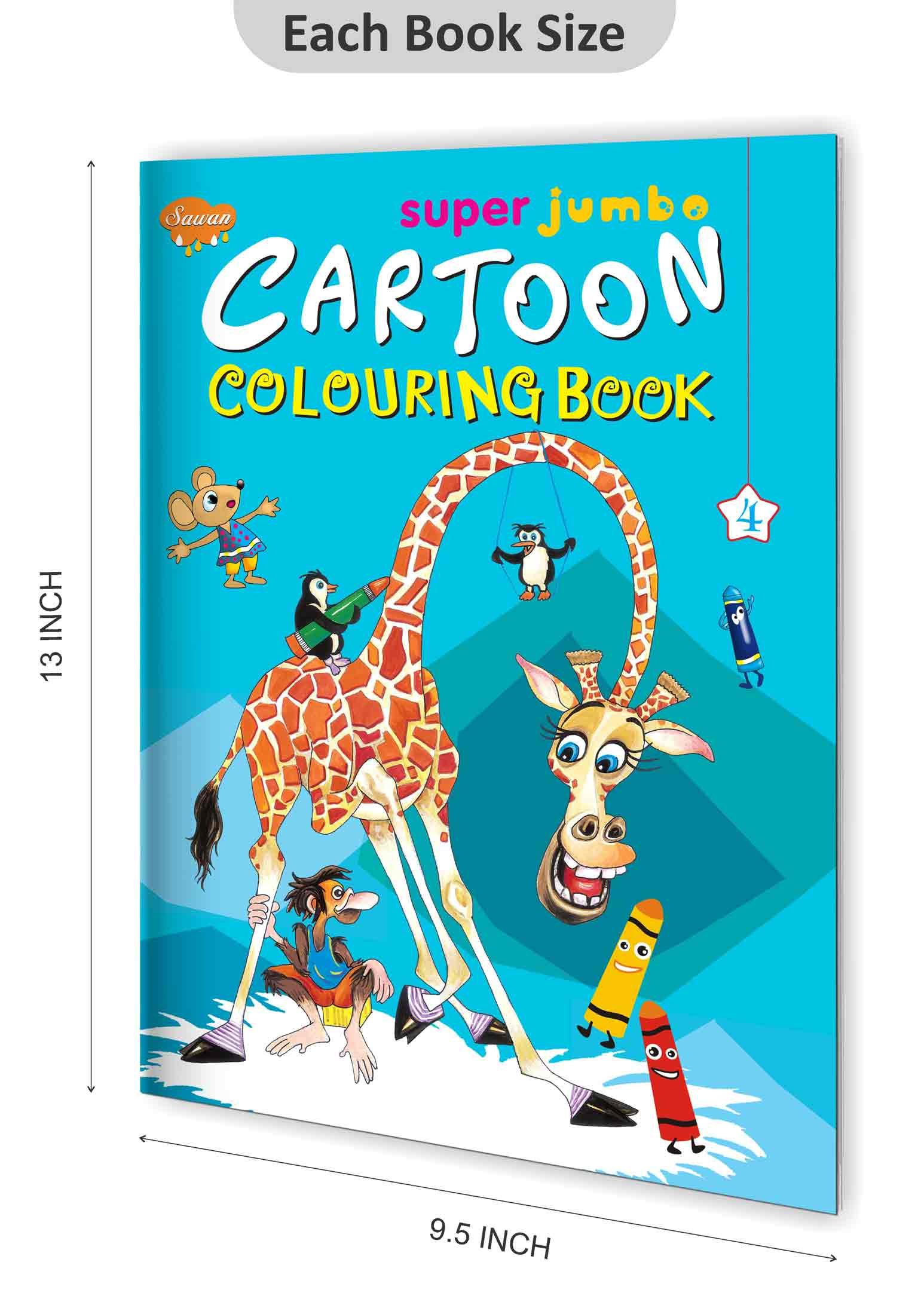 Super Jumbo Cartoon Colouring Book-4 | Super Jumbo Colouring Book - Image 2
