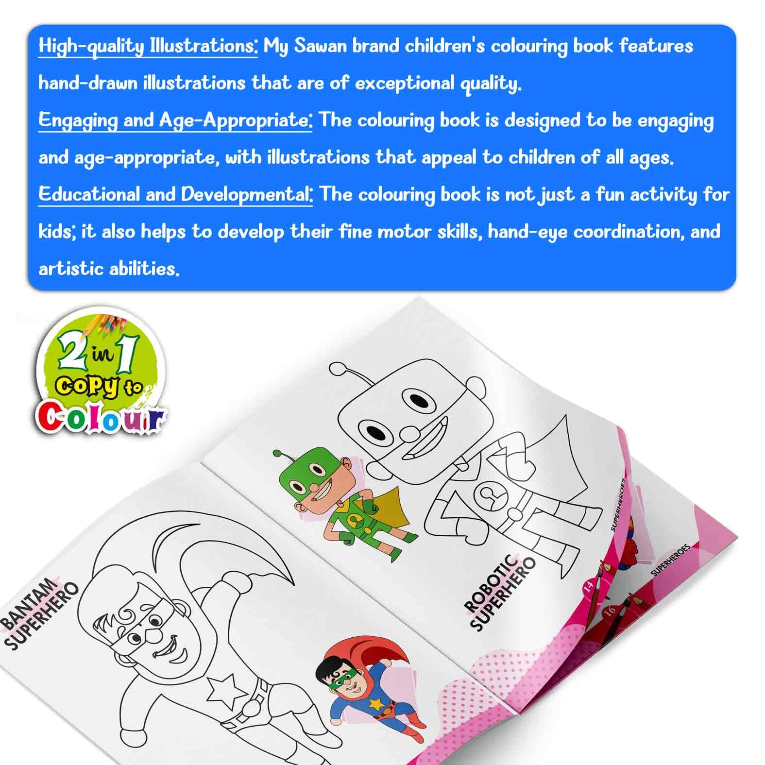 2 In 1 Copy to Colour Superheroes and Robots - Image 4