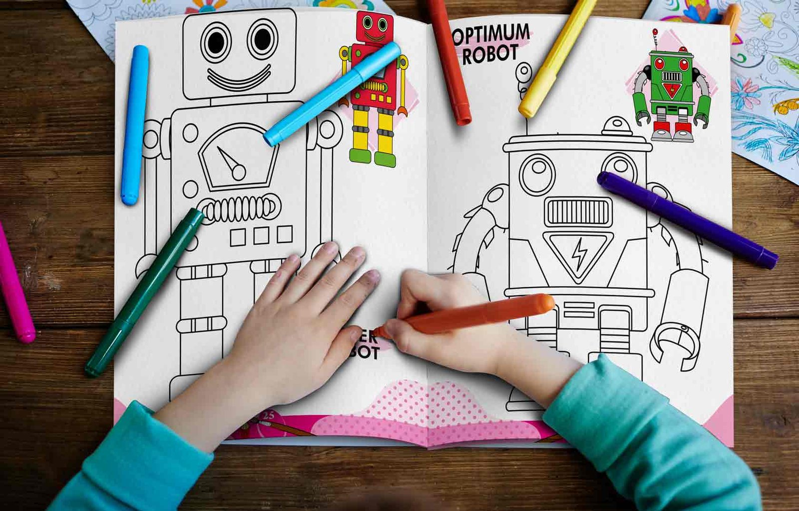 2 In 1 Copy to Colour Superheroes and Robots - Image 6