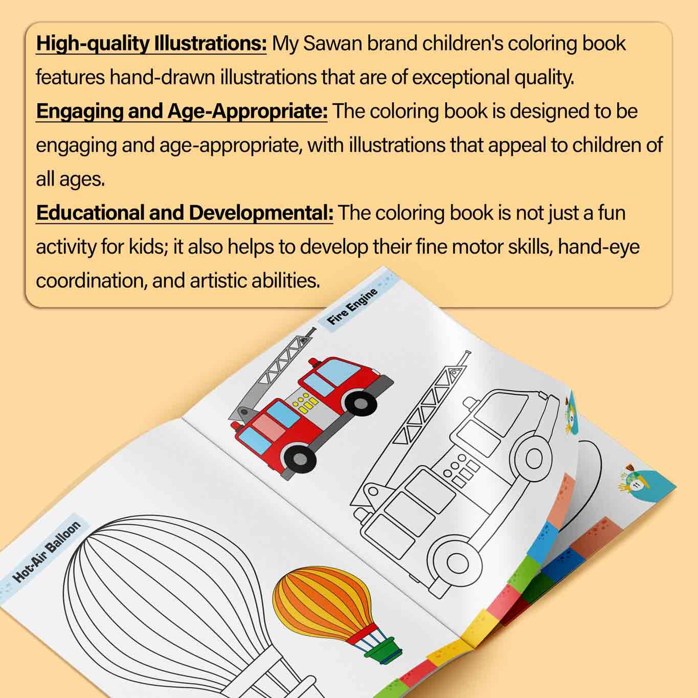 Vehicles Colouring Book | Colouring Books For children | Kids Colouring Book - Image 5