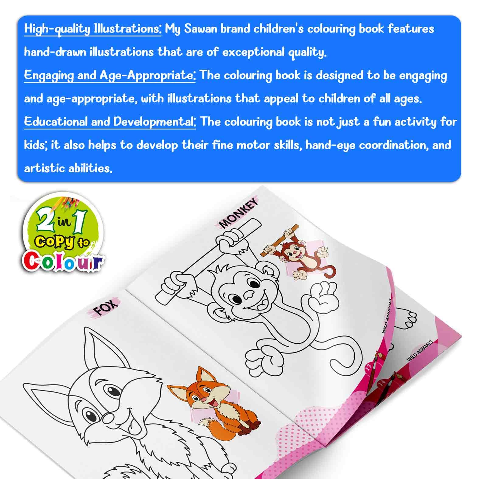 2 In 1 Copy to Colour Wild and Domestic Animals - Image 4