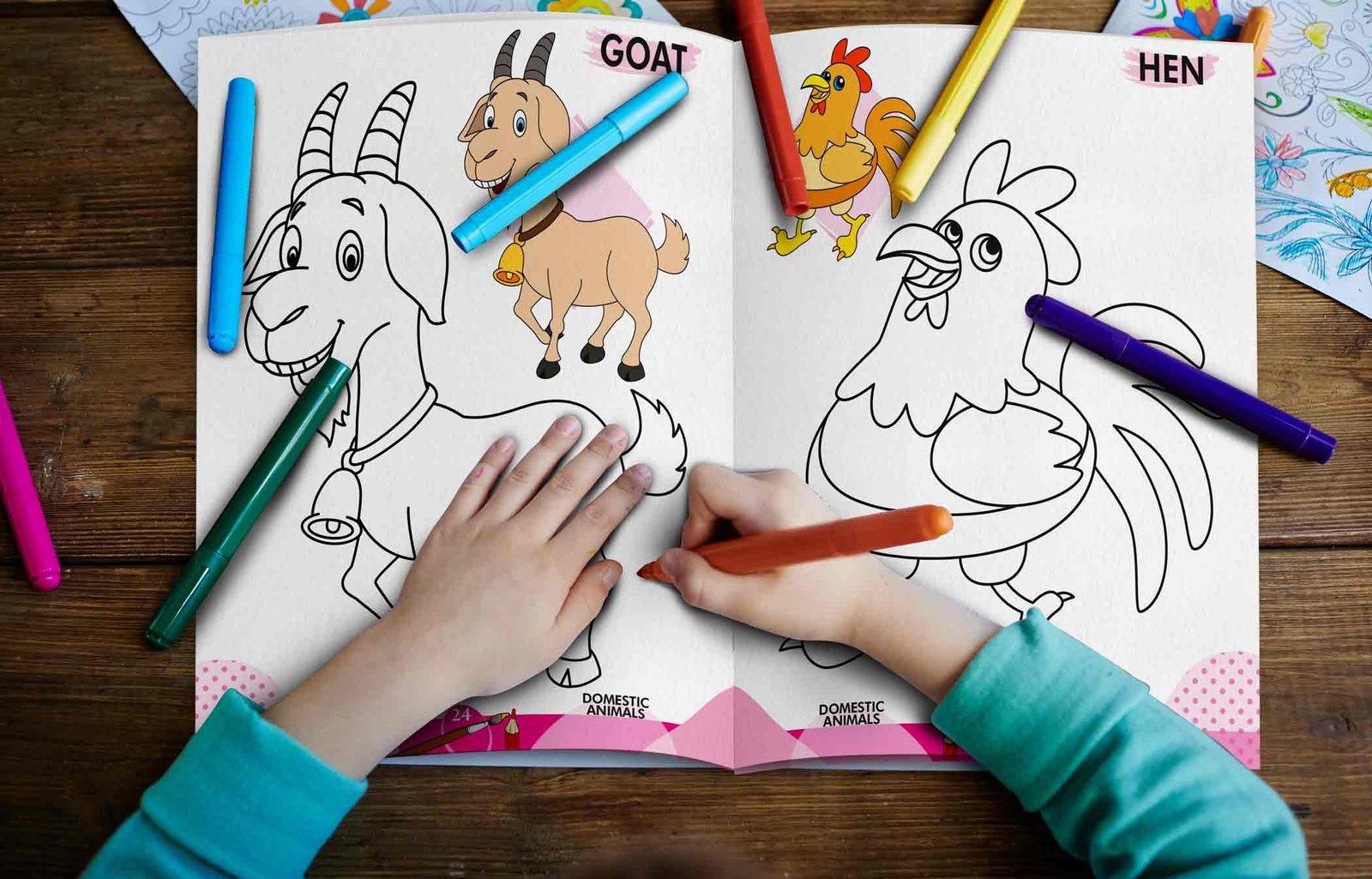 2 In 1 Copy to Colour Wild and Domestic Animals - Image 6