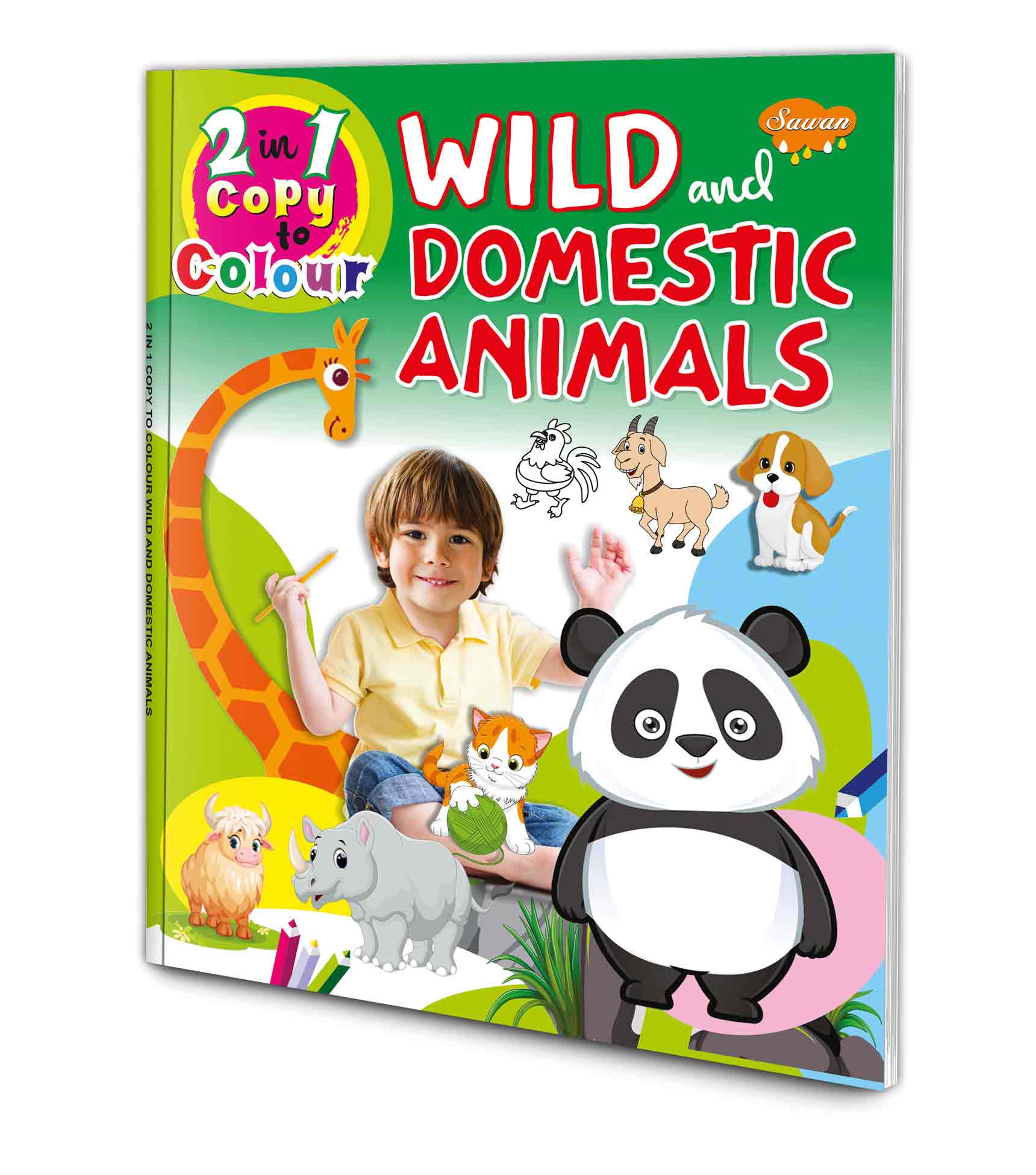 Wild and Domestic Animals Colouring Book Domestic Animal Colouring Book Wild and Domestic Animals Activity Book Copy and Colour Book for Kids Kids Animal Colouring Book