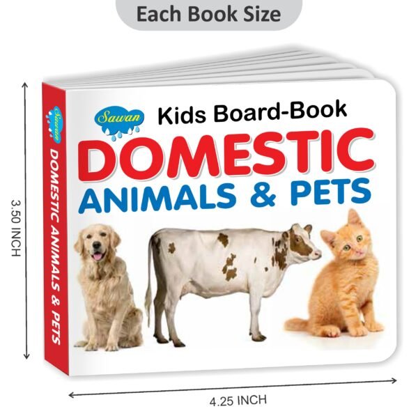 Domestic Animals & Pets | Kids Board Book | Early Learning Picture Book - Image 3