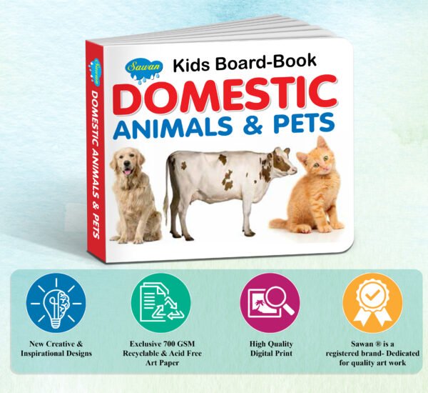 Domestic Animals & Pets | Kids Board Book | Early Learning Picture Book - Image 7