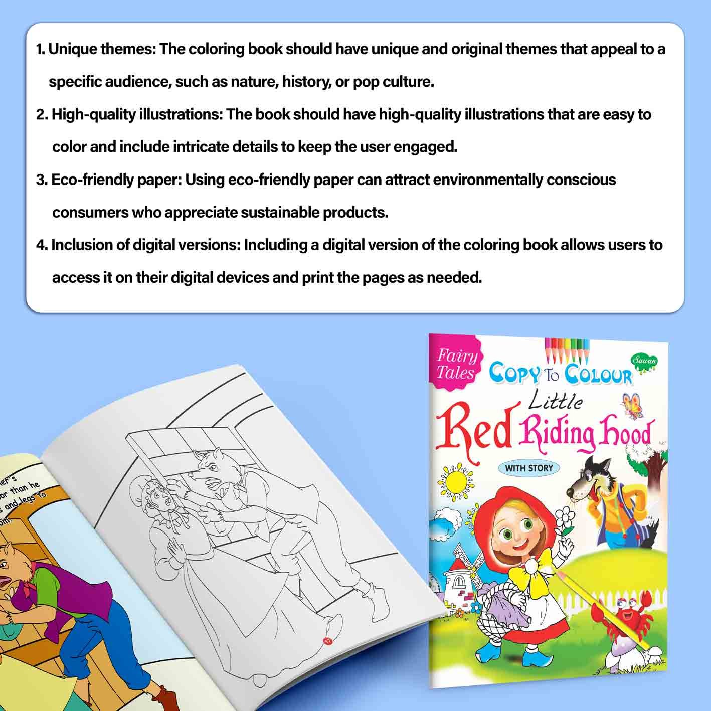 Fairy Tales Copy to Colour: Little Red Riding Hood - Image 6