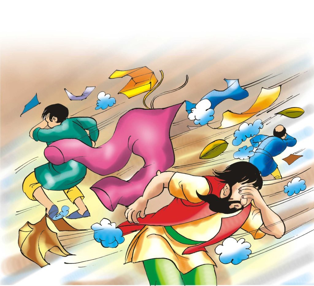 After a long time of looking around, she returned with almost all the clothes she found scattered all over the village and outside. She informed Sheikhchilli, “Son, I found all the clothes but for your pyjamas. I know where it is. I saw it. It is floating in the village well. Fish it out or someone else will take it. ” “Sadl!” Sheikhchilli exclaimed, “Mother! It is a matter of joy. You must thank Allah!” “Why! How is it matter of joy?” his mother asked utterly puzzled. “Had I been wearing that pyjamas, I would have been in that well drowned and dead by now!” The mother gave her son a pitiful look. Moral : Never talk wisdom to a fool.