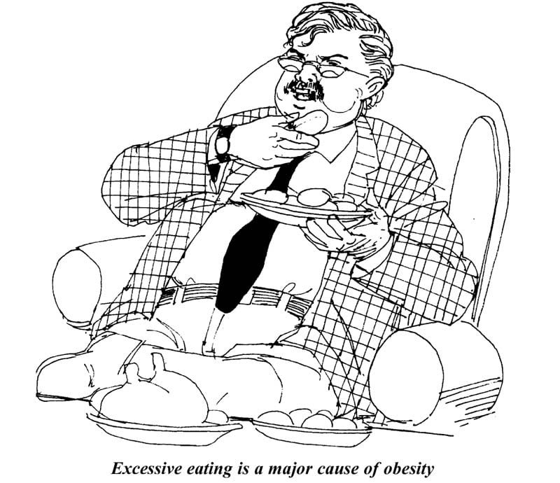 man eating food